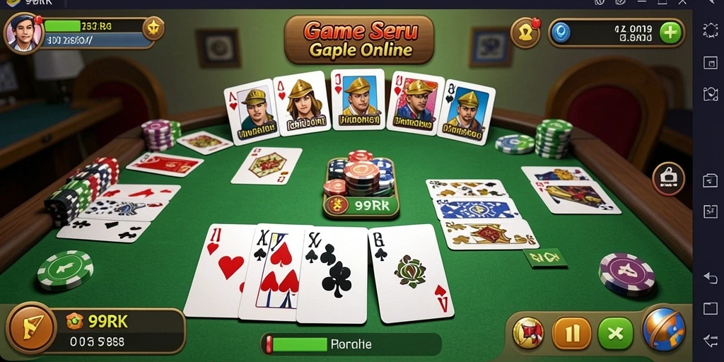 Tampilan gameplay Gaple yang menarik dan interaktif di 99RK.