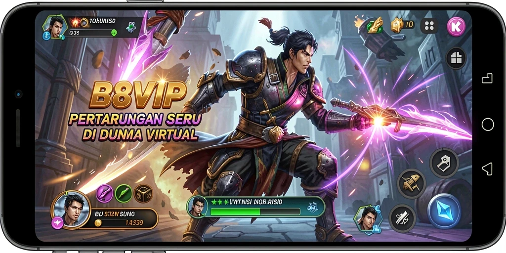 Tampilan gameplay B8VIP dengan aksi pertarungan yang seru.