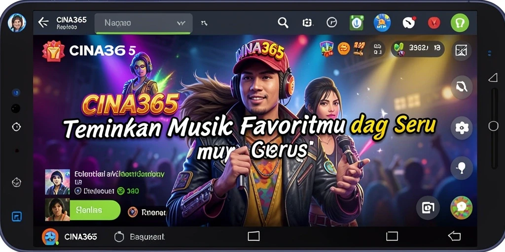 Tampilan gameplay CINA365 dengan berbagai pilihan lagu dan genre.
