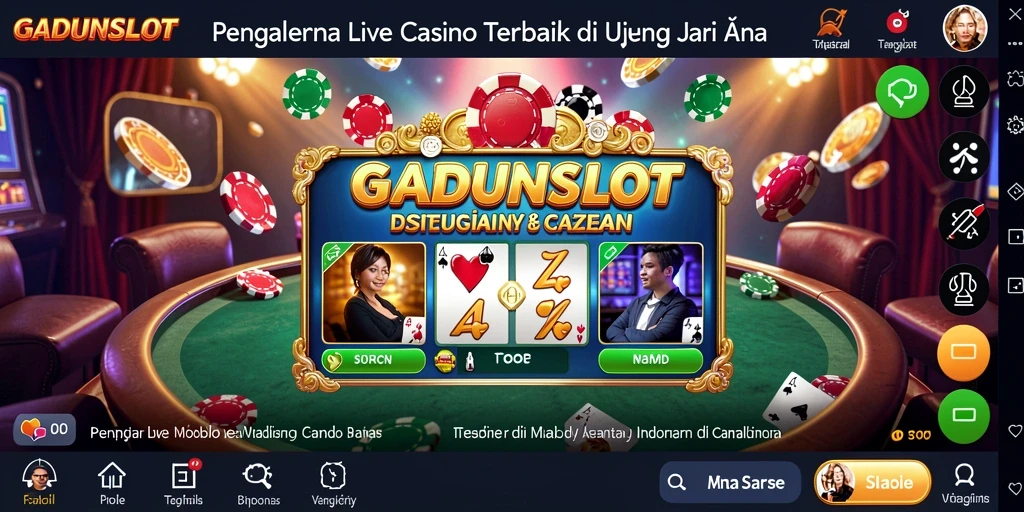 Tampilan gameplay Live Casino yang menegangkan dan interaktif di GADUNSLOT.