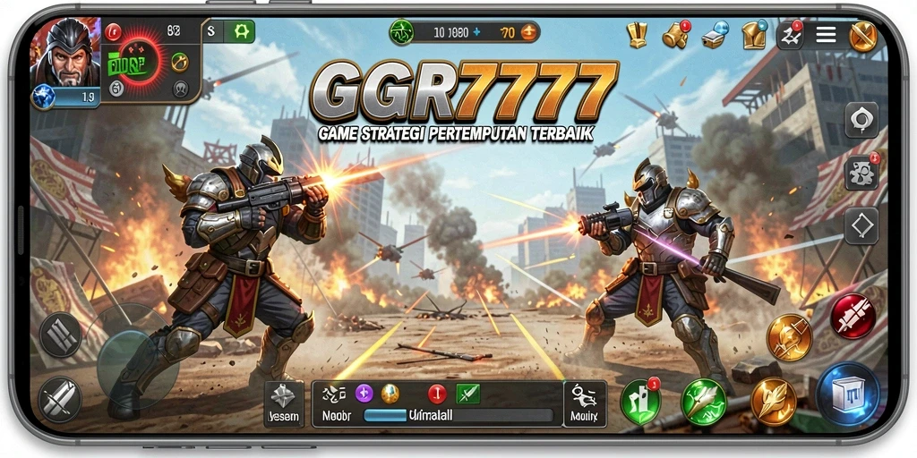Gameplay GGR7777 menampilkan pertempuran yang strategis dan seru.