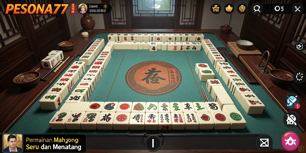 Screenshot gameplay PESONA77 yang menampilkan pertandingan Mahjong yang seru.