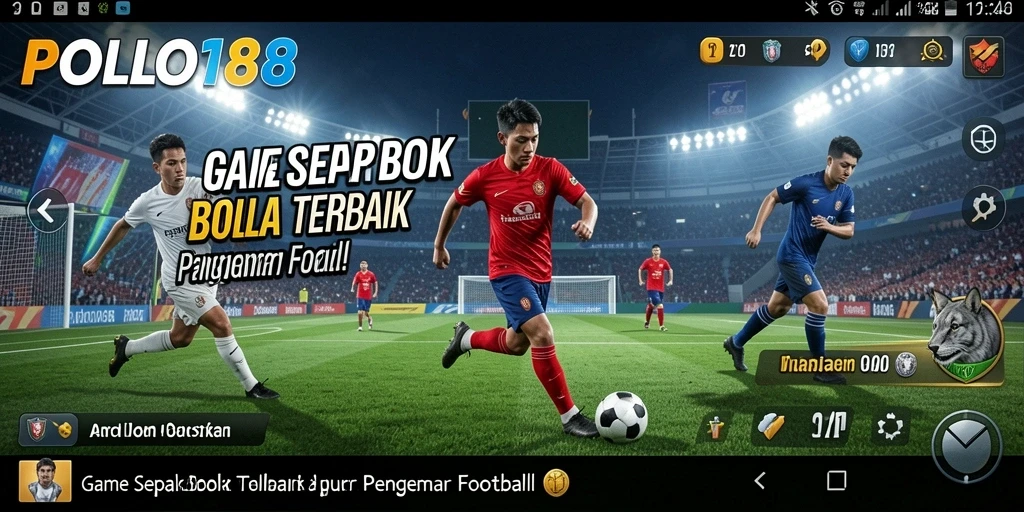 Tangkapan layar gameplay POLO188 menampilkan aksi sepak bola yang seru.