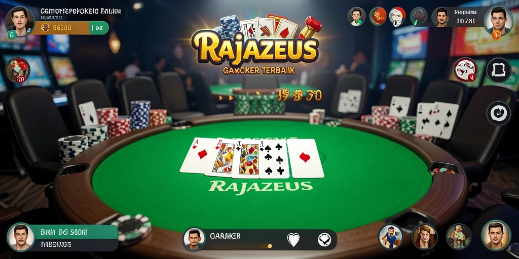 Tampilan menarik dari gameplay poker RAJAZEUS.