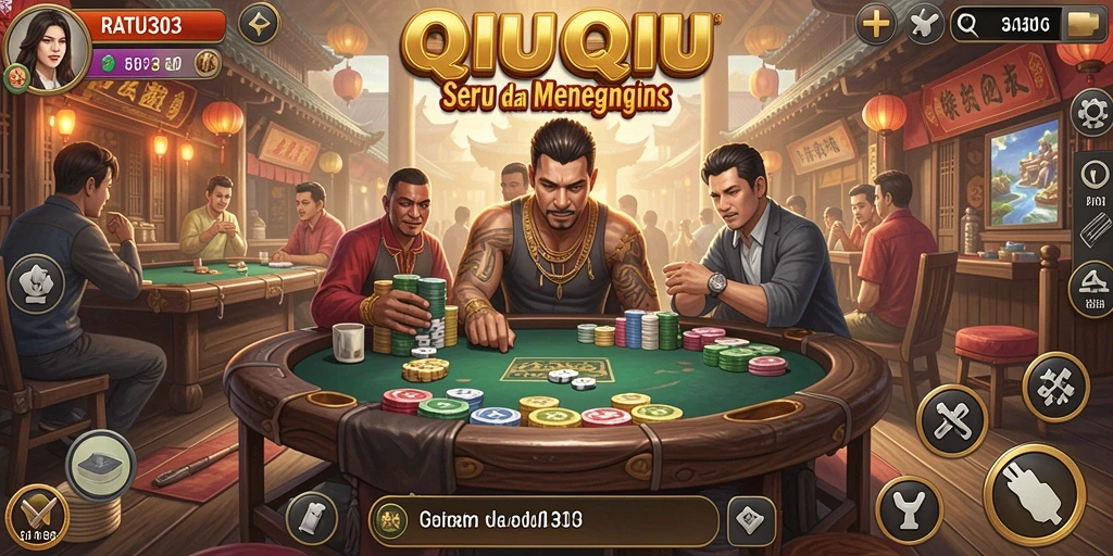 Tangkapan layar gameplay QiuQiu dari RATU303 yang menarik.