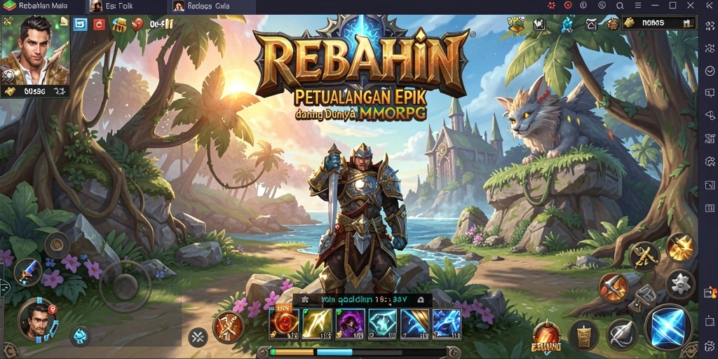 Tampilan gameplay seru REBAHIN dalam dunia MMORPG.