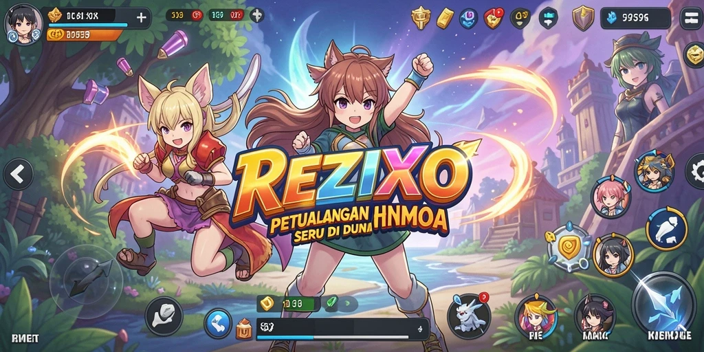 Tampilan gameplay yang menarik di dunia Anime yang menawan.