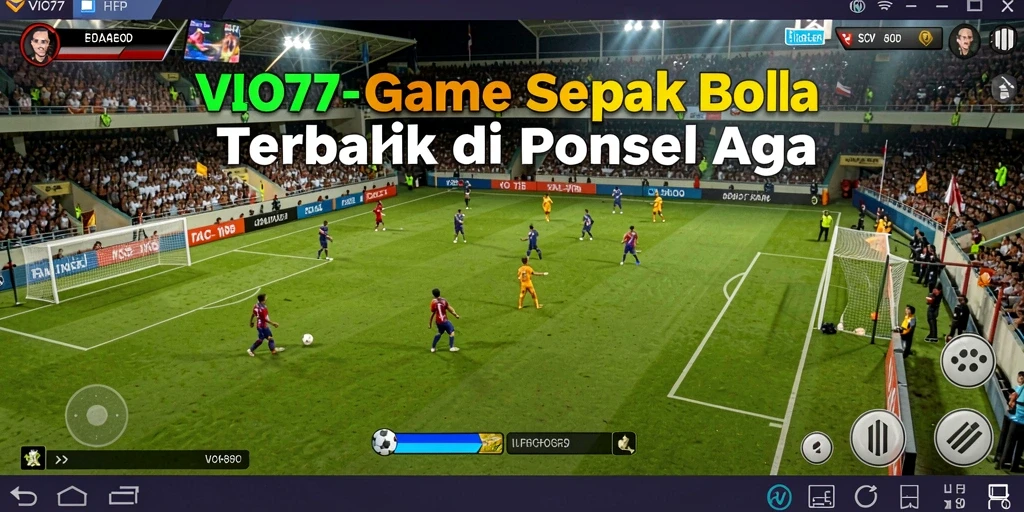 Tampilan screenshot menunjukkan aksi mendebarkan dari pertandingan sepak bola VIO77.