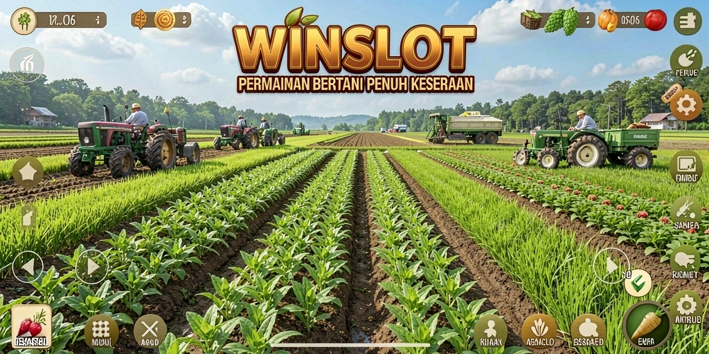 Tampilan gameplay WINSLOT yang menampilkan aktivitas bertani yang seru.